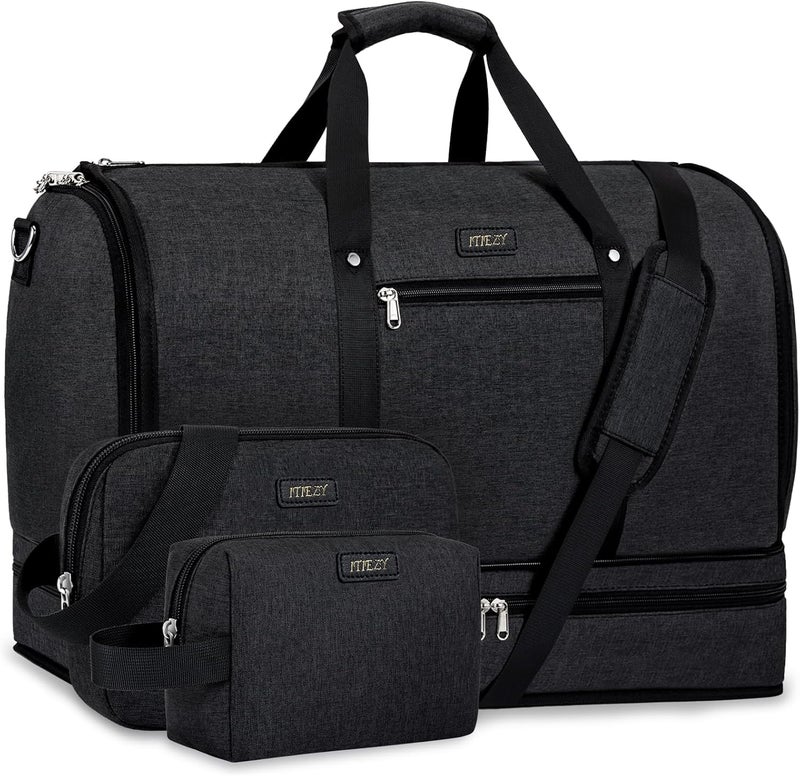 ITIEZY Garment Duffle Bag for Travel - Convertible Carry on Garments Duffel Bags Travel Bag for Women Men Large Weekender Bag with Shoes Compartment 3 in 1 Hanging Clothes Suit Dress Bag 3pcs Set - Image 1